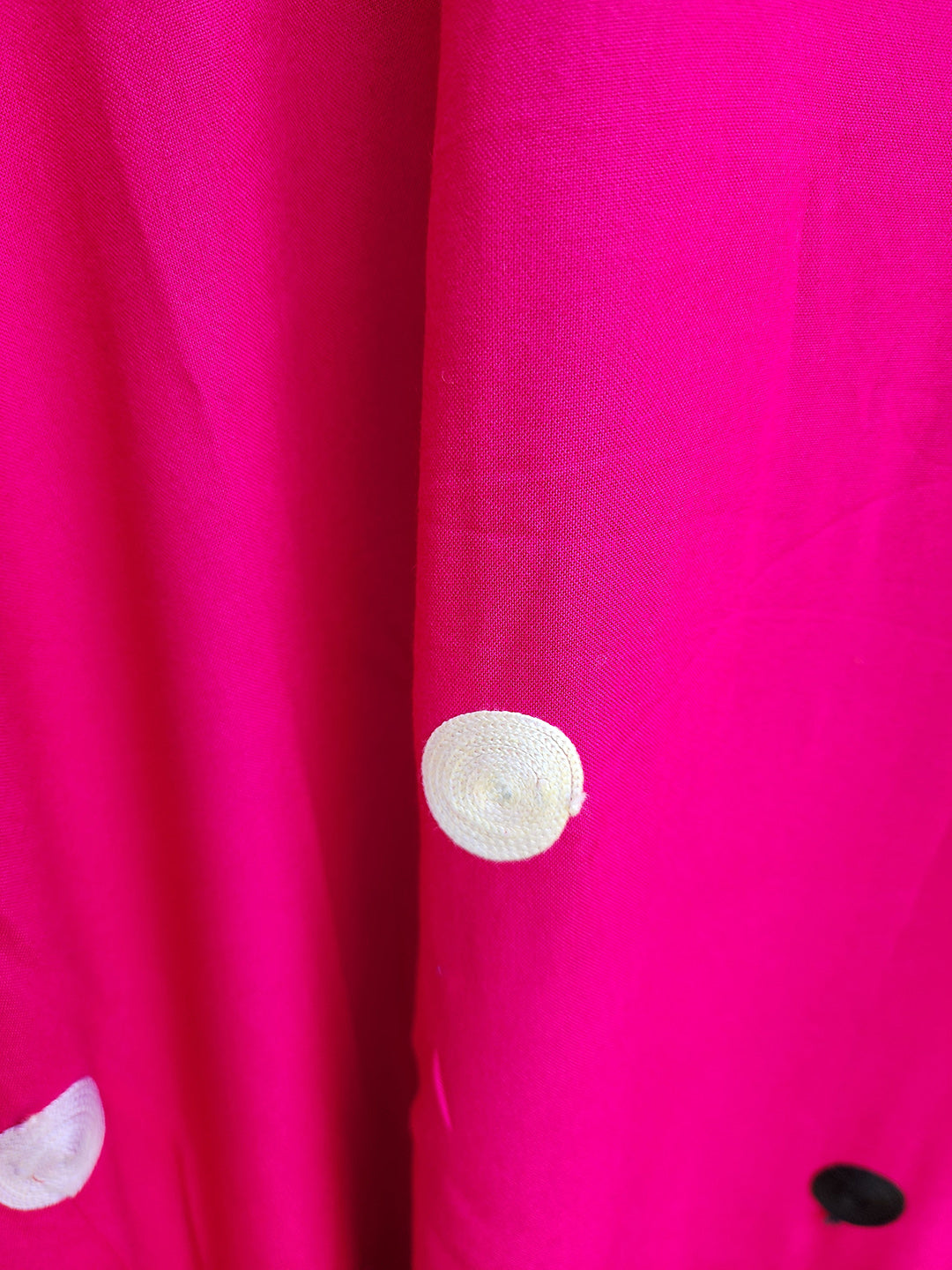 Coral Peach Aari Kaftan with Polka Motifs