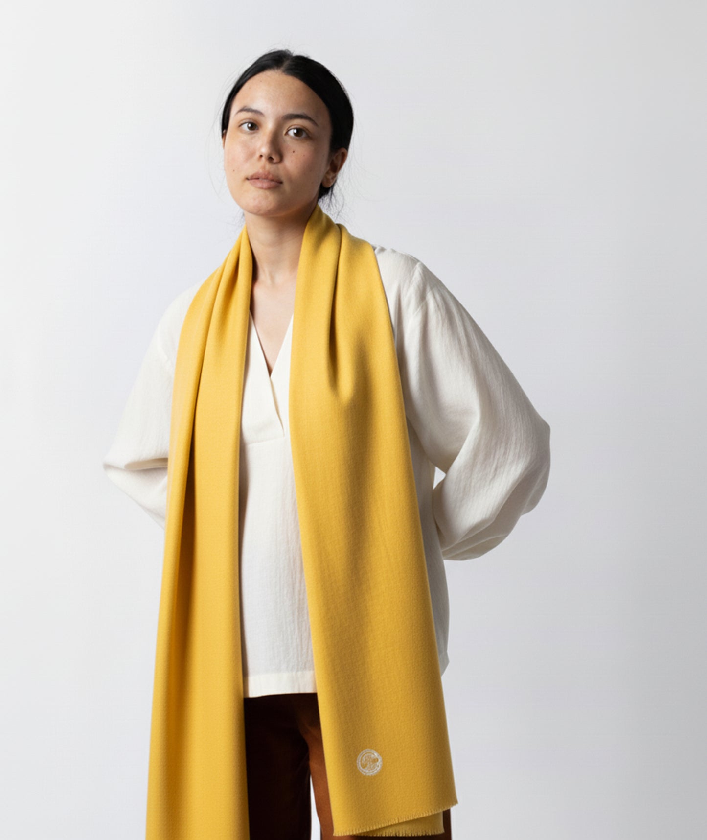 Yellow GI Certified Handwoven Pashmina Stole