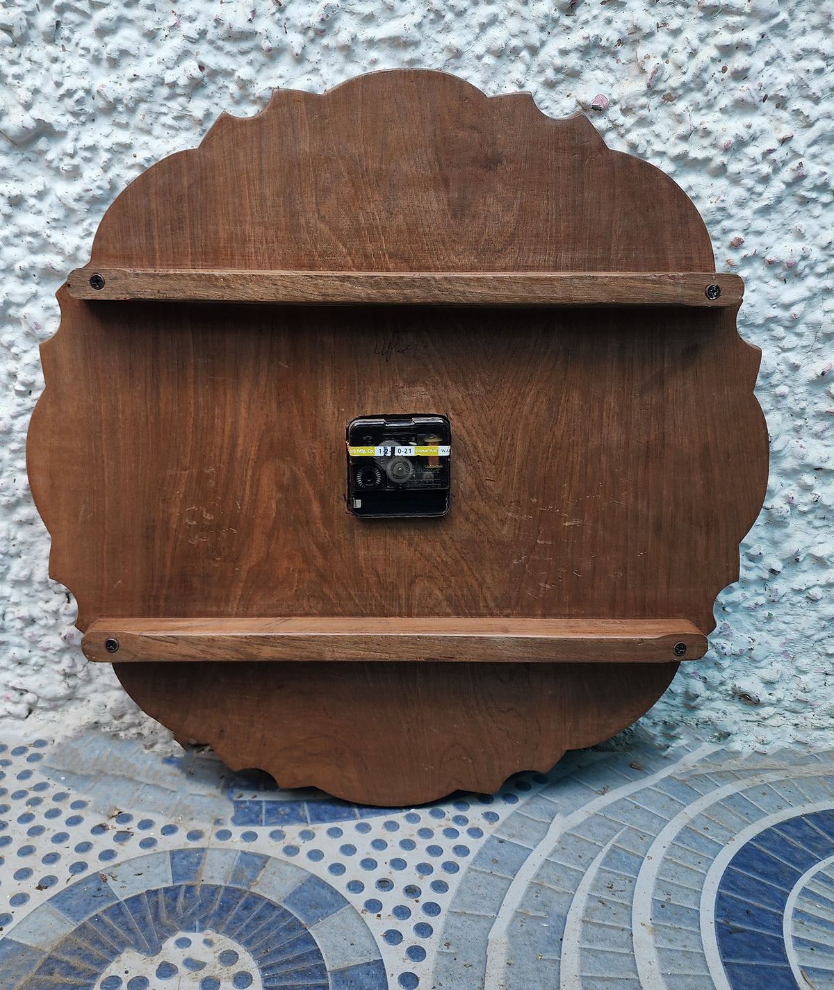 Walnut wood couple name clock by Kashmir Origin