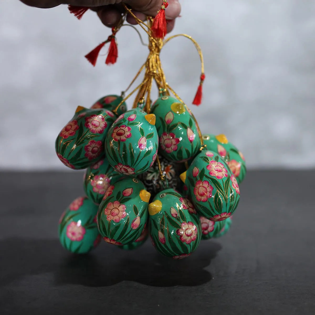 Paper Mache Balls Birds Shape<br> Set of 12