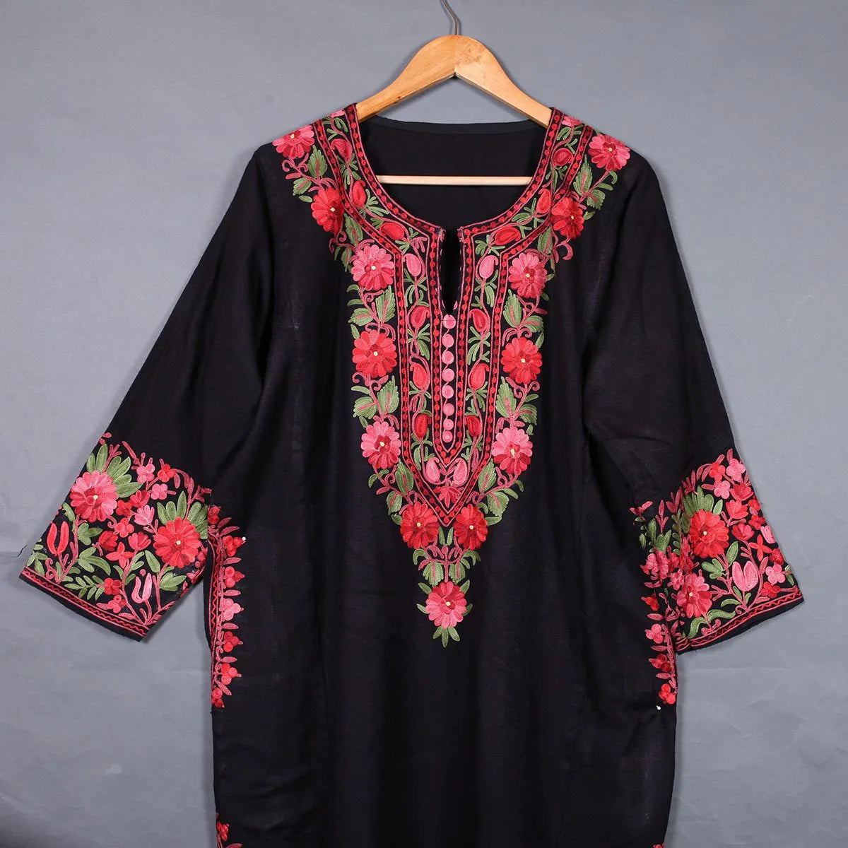 Black Base Embroidered Pheran