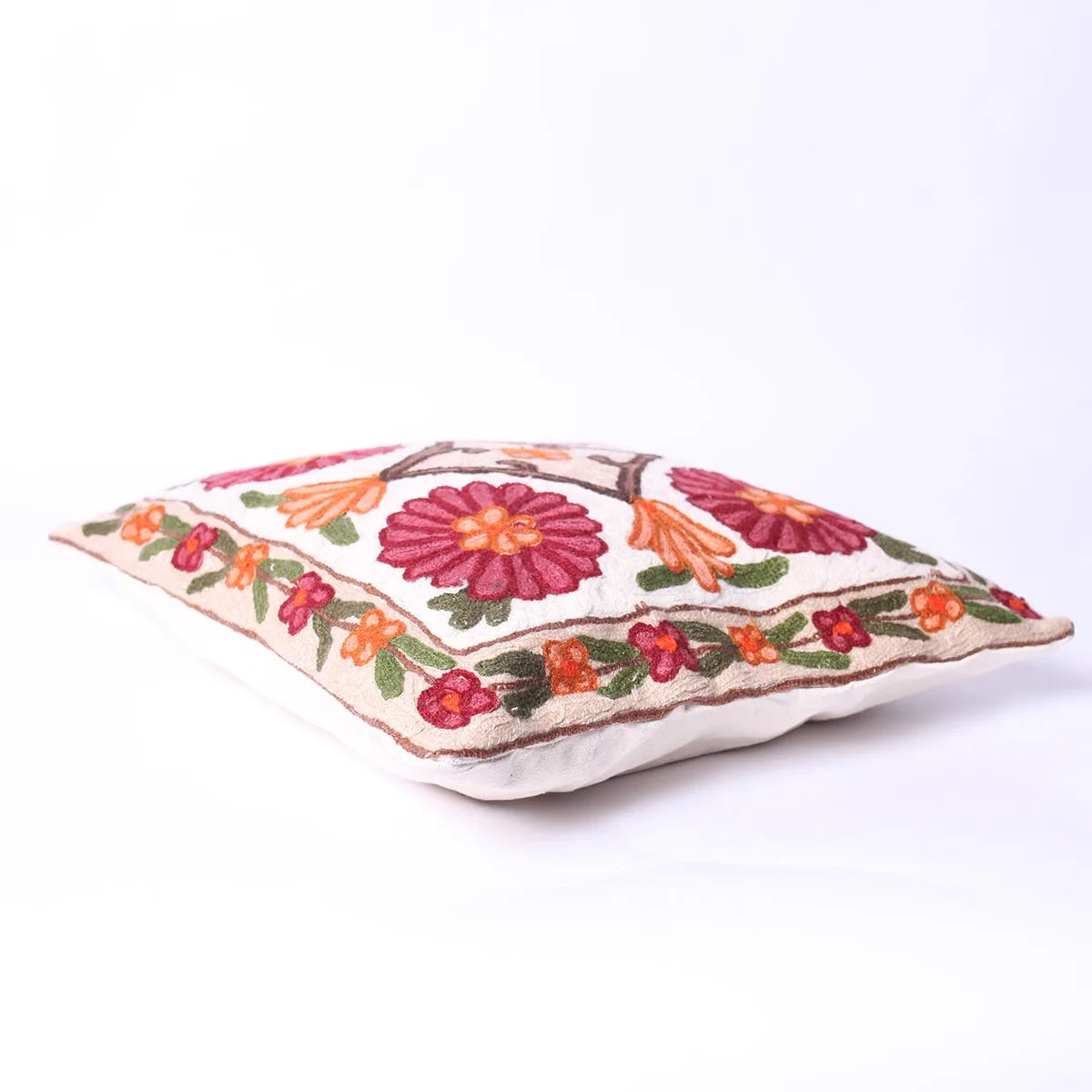 Floral Design Dusuit Chain Stitch Cushion Cover 6pc Set