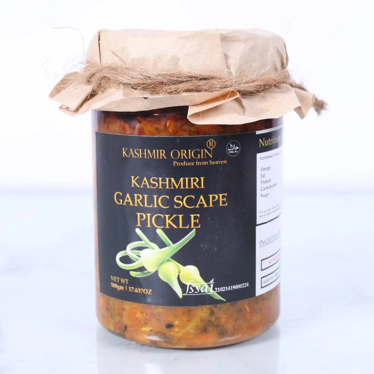Kashmiri Garlic Scape Pickle 500 grams | Kashmiri Garlic | No Added PreserGSTives | No Sodium Benzoate .