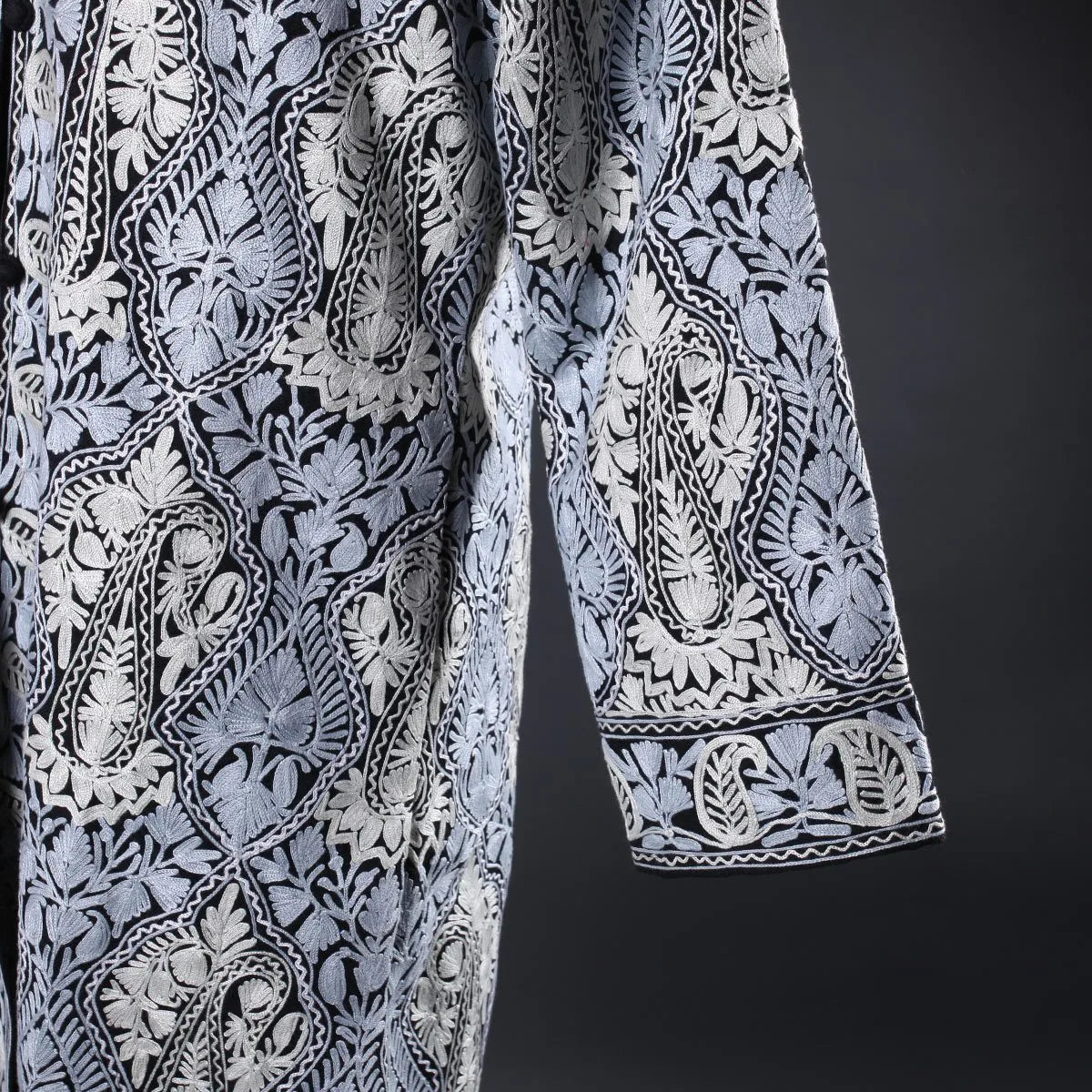 kashmiri Floral Design Aari Embroidered Woolen Jacket