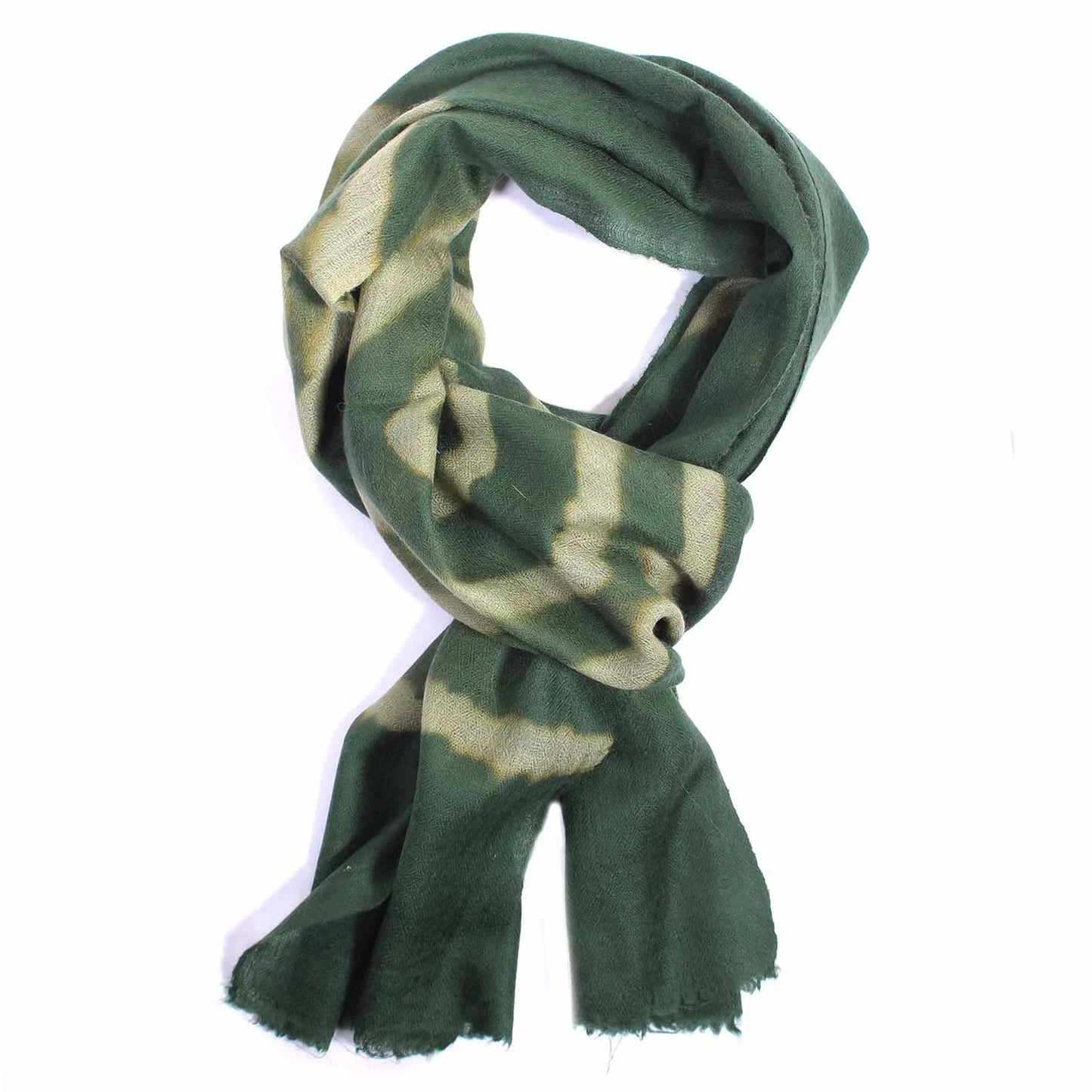 Green and Yellow Dip Dye Cashmere Pashmina Scarf