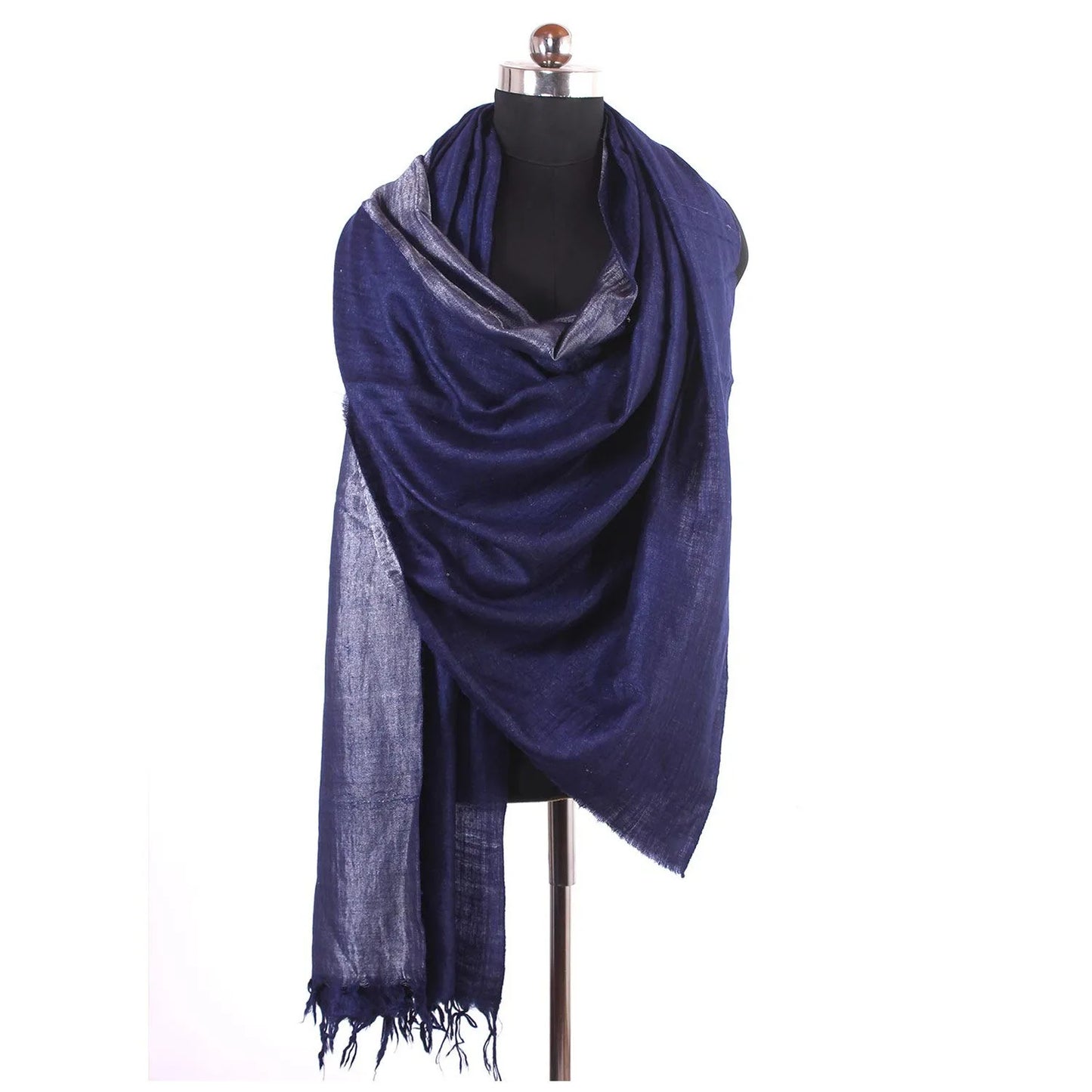 Blue Zari Reversible Cashmere Pashmina Shawl