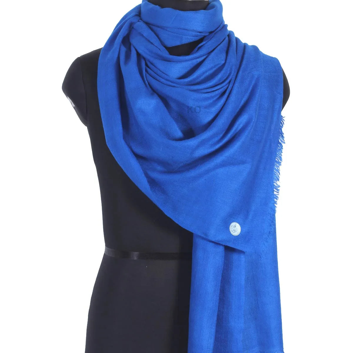 GI CERTIFIED BERRY BLUE SOLID PASHMINA STOLE