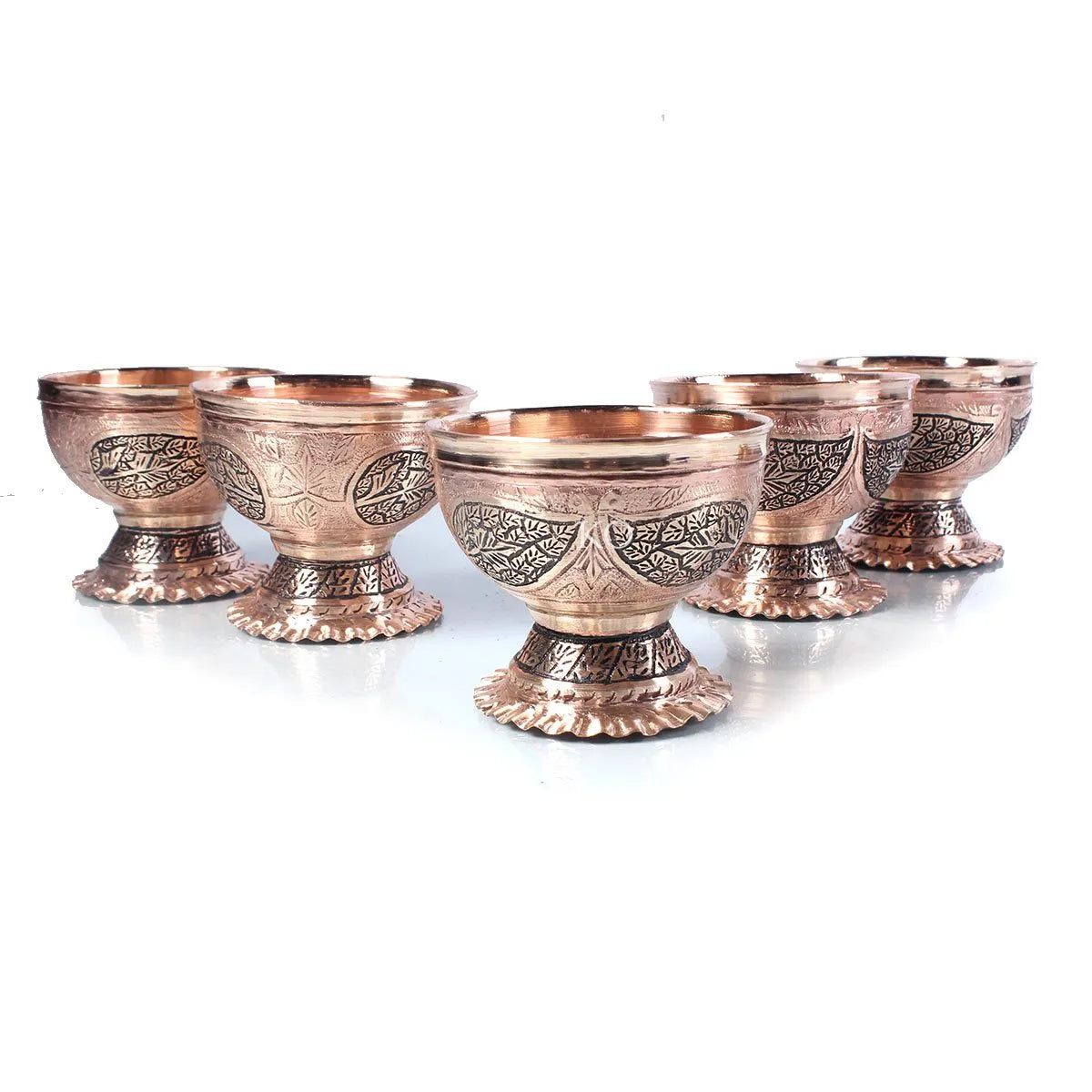 Kandkaer Copper Ice Creme Bowl |Set of 6 | Hand Engraved