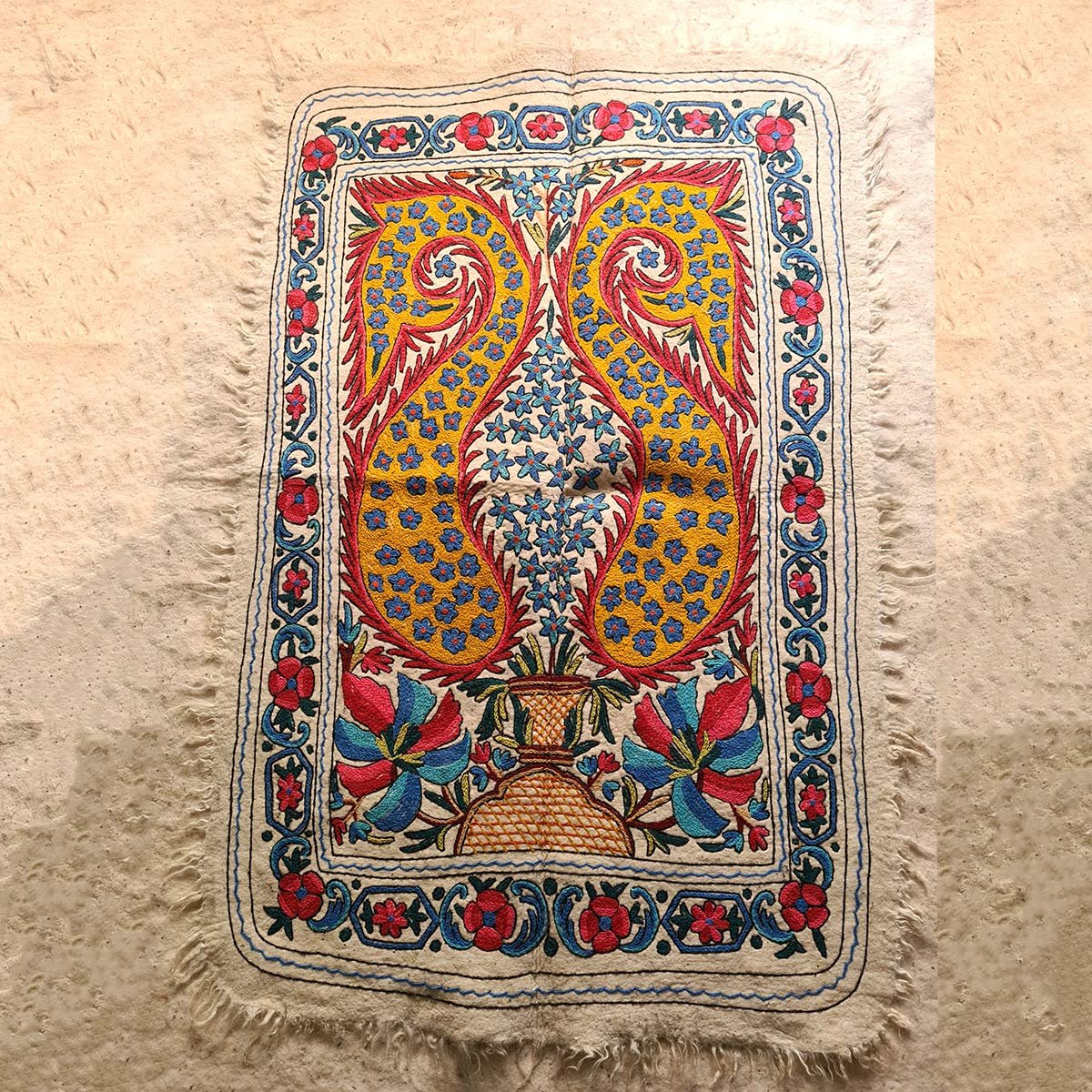 Paisley Royal Handmade Double Aari Embroidered Namda 6x4 Ft