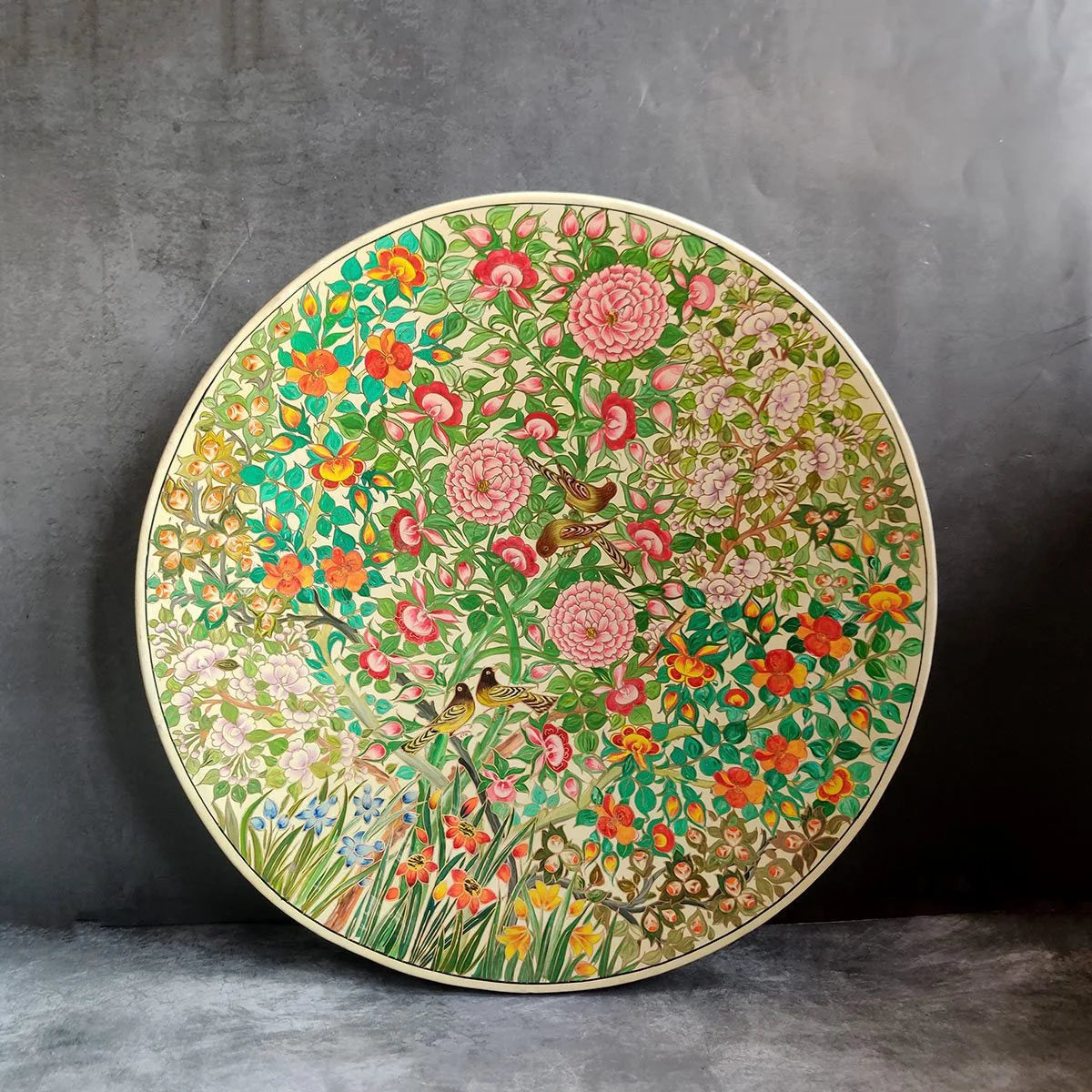 Gulandar Gul Birds Design Cream Base Wallplate 19X19