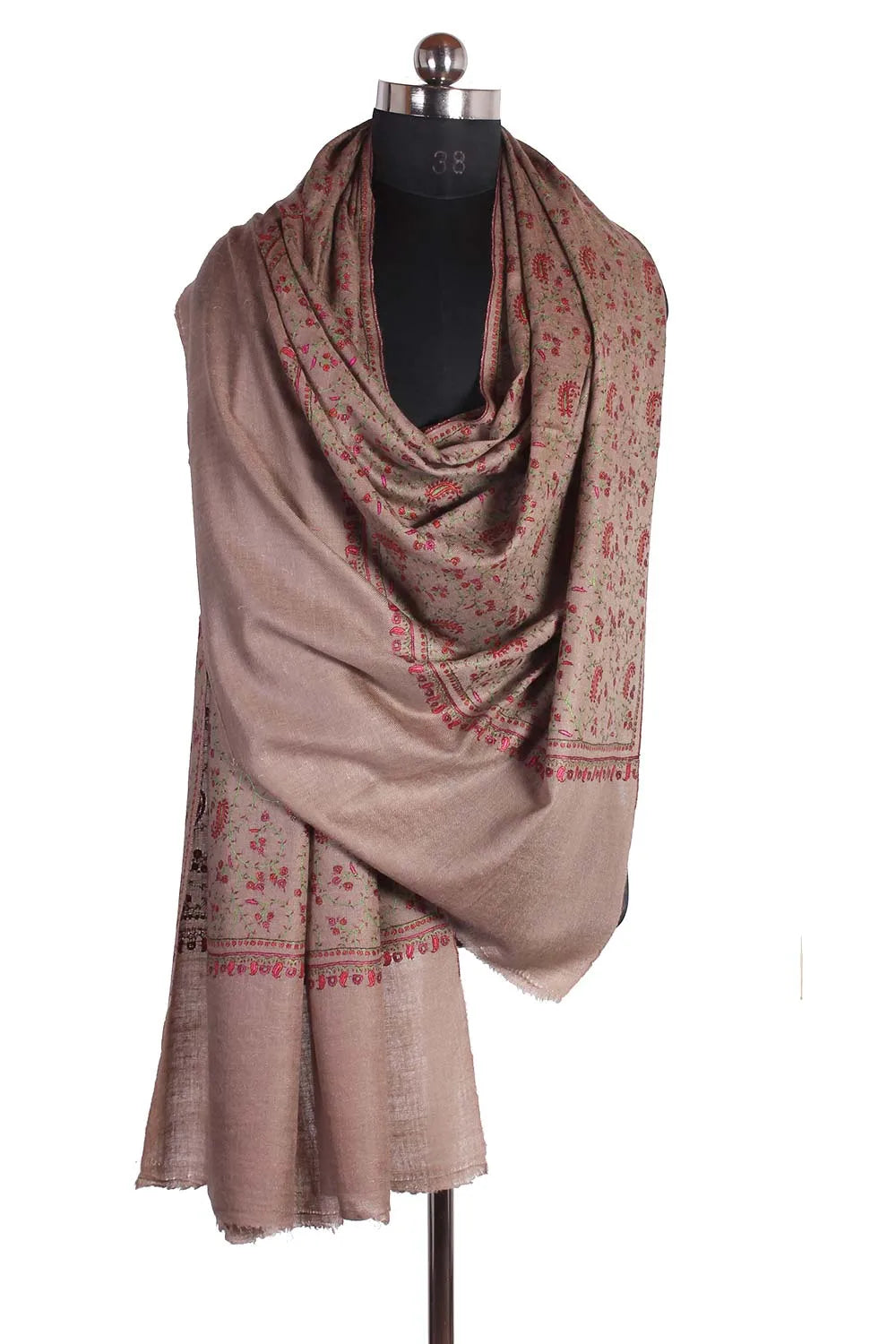 Natural Base Cashmere Pashmina Shawl