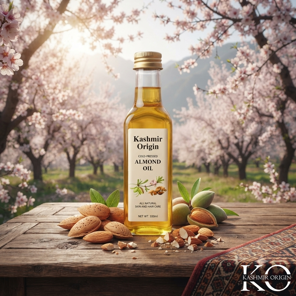 Kashmir Origin's Pure Kashmiri One Tree Almond Oil | Ultimate Heritage Elixir for Skin, Hair, and Infant Care