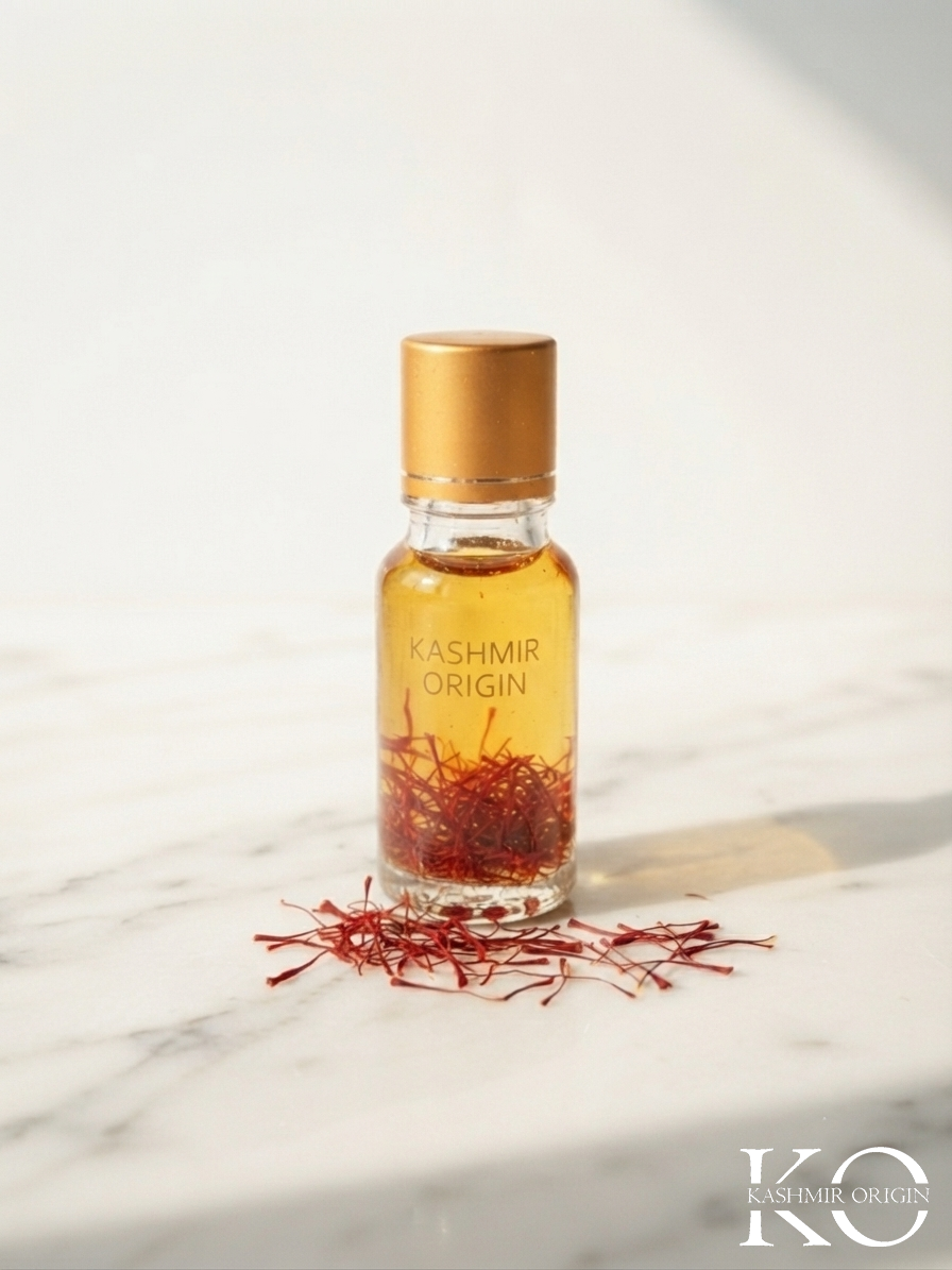 Kashmir Origin's Pure Kashmiri Saffron Oil | Liquid Gold for Radiant Skin and Ultimate Vitality