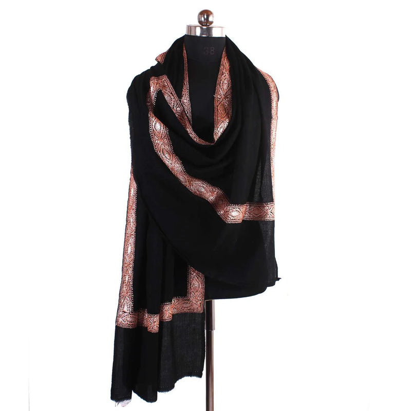 Tilla Embroidered Cashmere Pashmina Shawl - Kashmir Origin