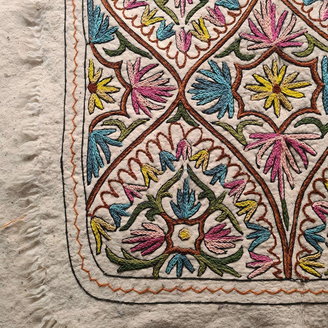 Handmade Kashmiri Aari Embroidered Namda