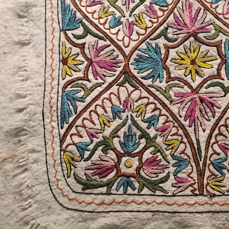 Handmade Kashmiri Aari Embroidered Namda