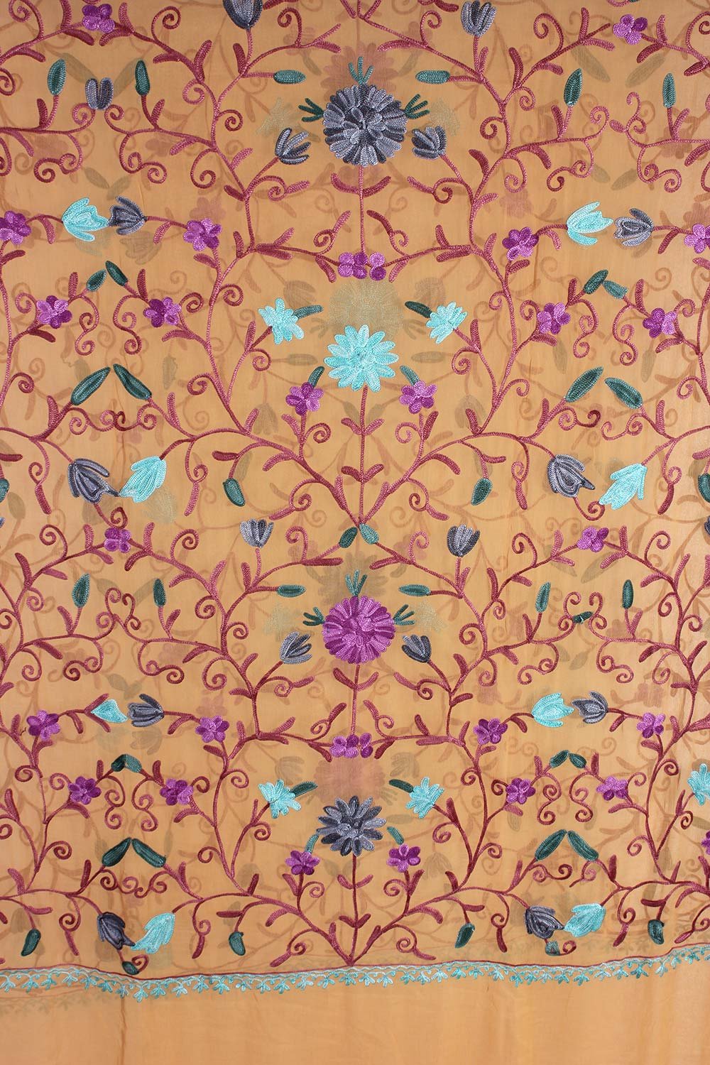 Beige Chiffon Embroidered Dupatta