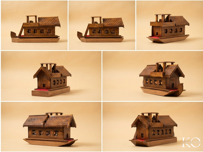 Kashmiri Hand Carved Walnut Wood House Boat