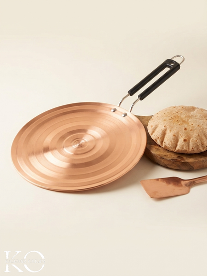 Kashmiri Copper Roti Tawa | Handmade Hand-Beaten Copper Tawa for Home