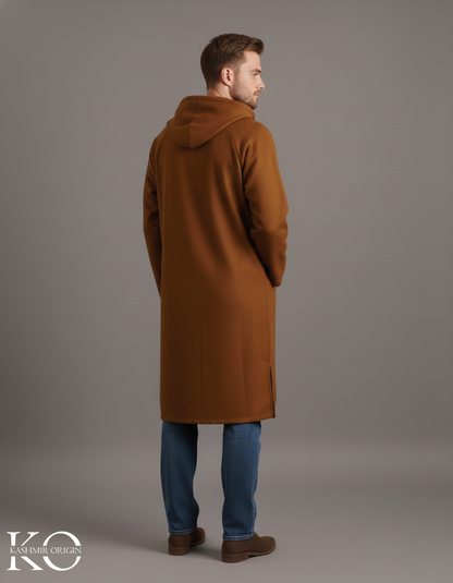 Brown Kashmiri Hooded Pheran | Men's Phiran | Woolen Pherans