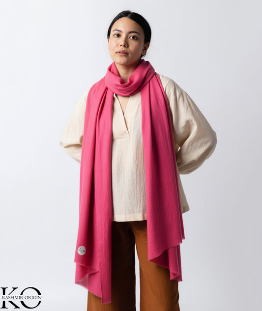 Magenta Pink GI Certified Handwoven Pashmina Stole