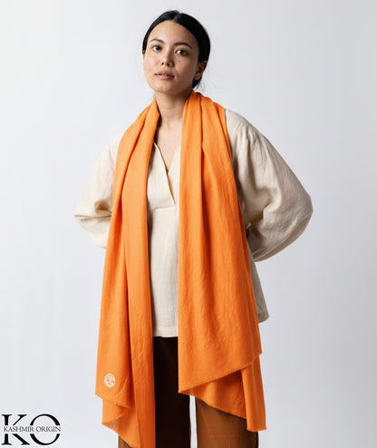 Sweet Orange GI Certified Handwoven Pashmina Stole