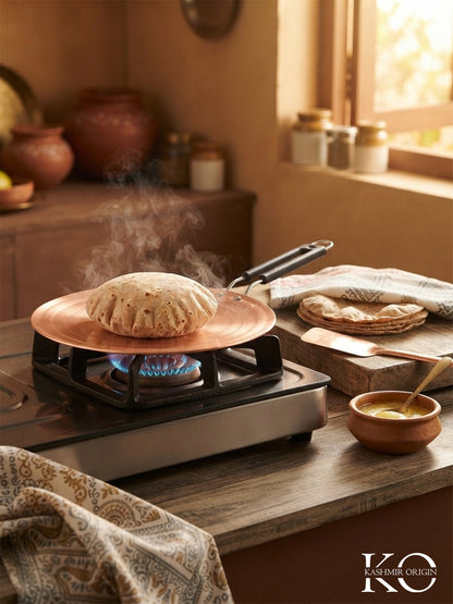 Kashmiri Copper Roti Tawa | Handmade Hand-Beaten Copper Tawa for Home