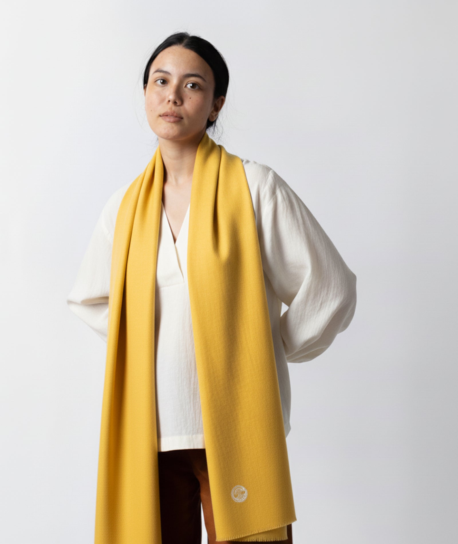 Yellow GI Certified Handwoven Pashmina Stole