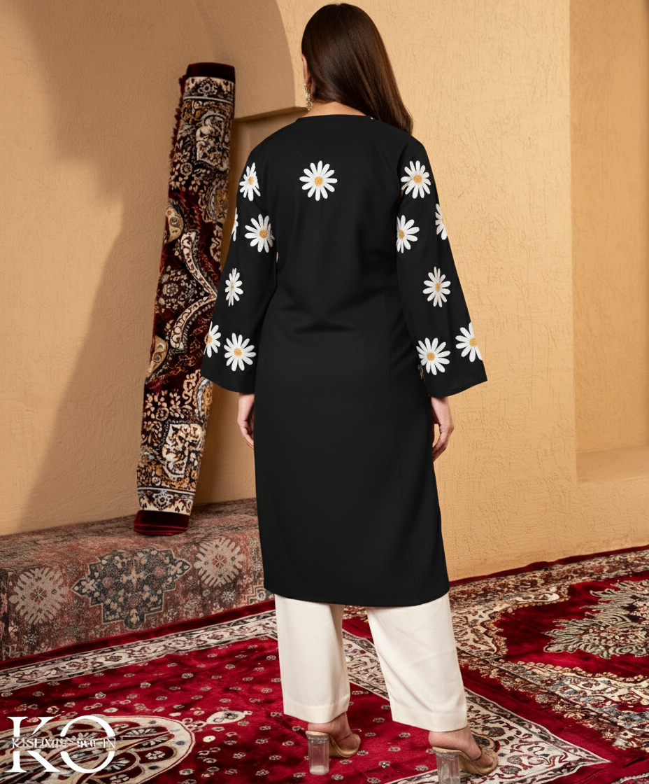 Aari Embroidered Kashmiri Woollen Pheran (Available in Red & Black color)