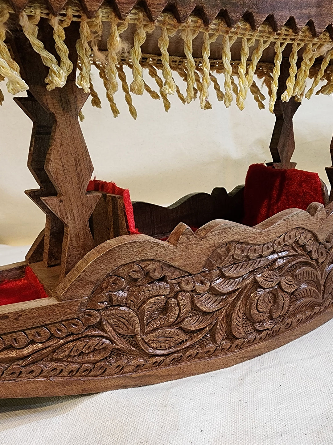 Kashmiri Walnut Wood Shikara | Handcrafted Decorative Kashmiri Boat Showpiece