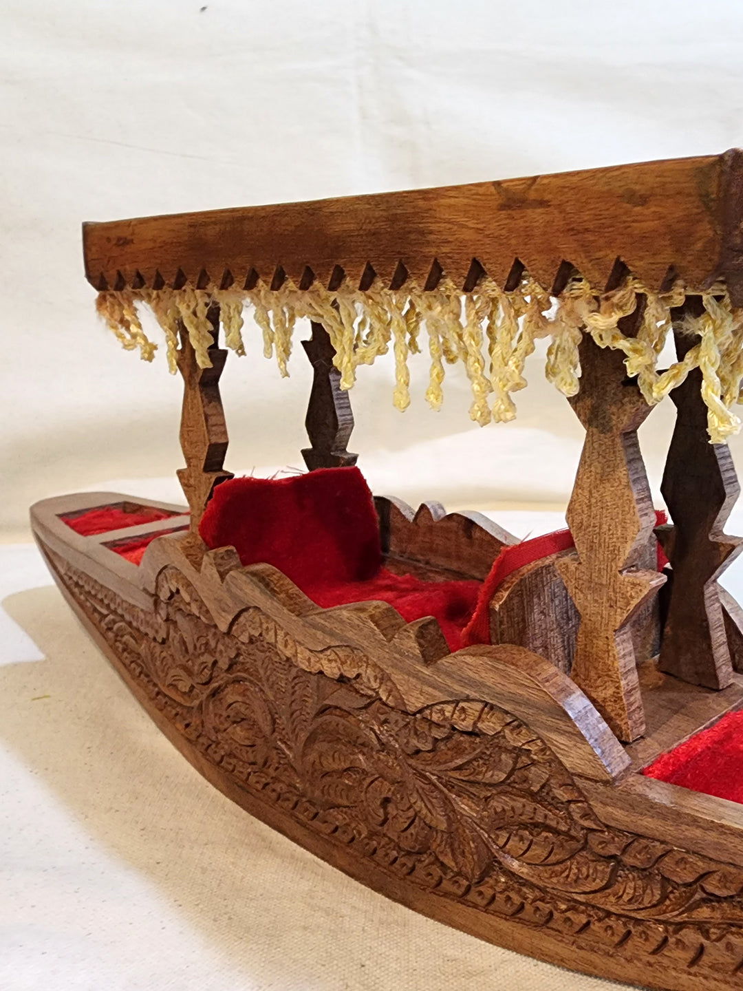 Kashmiri Walnut Wood Shikara | Handcrafted Decorative Kashmiri Boat Showpiece