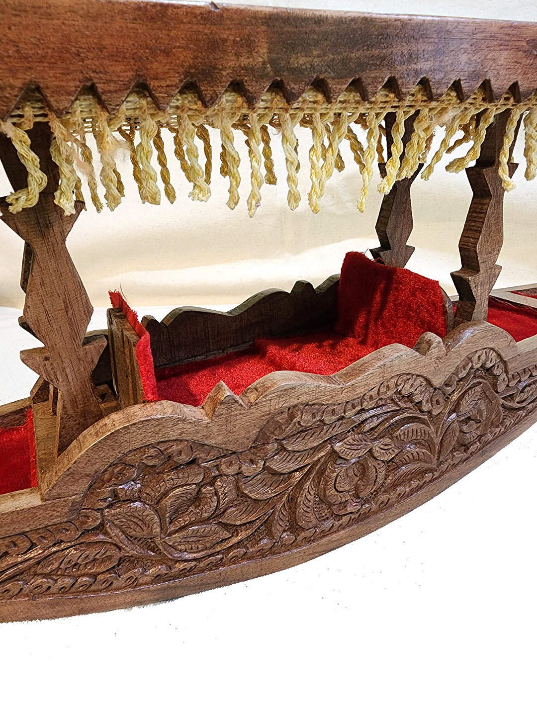 Kashmiri Walnut Wood Shikara | Handcrafted Decorative Kashmiri Boat Showpiece