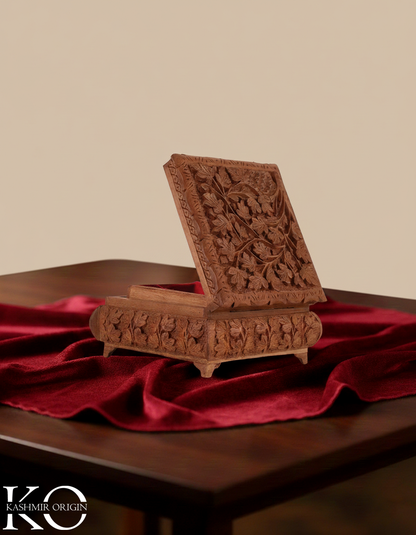 Walnut Wood Hand Carved Casket | Walnut Wood Box | Storage Box | Jewellery Box | Hand Carved in kashmir