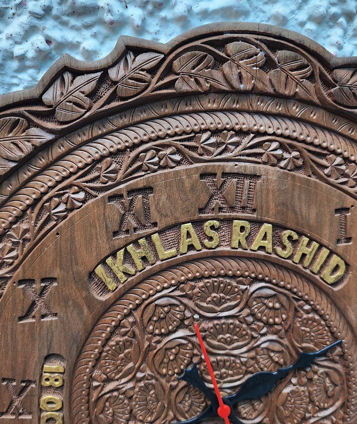 Personalised anniversary gift walnut wood clock