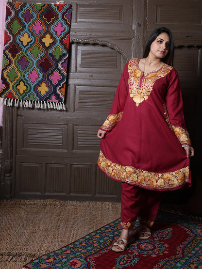 women wear maroon coord set summer