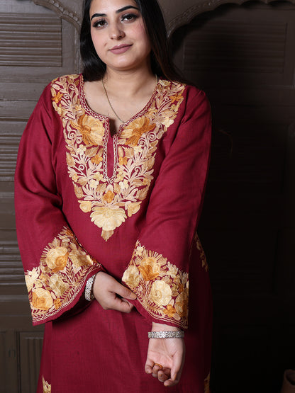 women wear maroon coord set summer