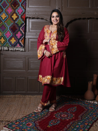 women wear maroon coord set summer