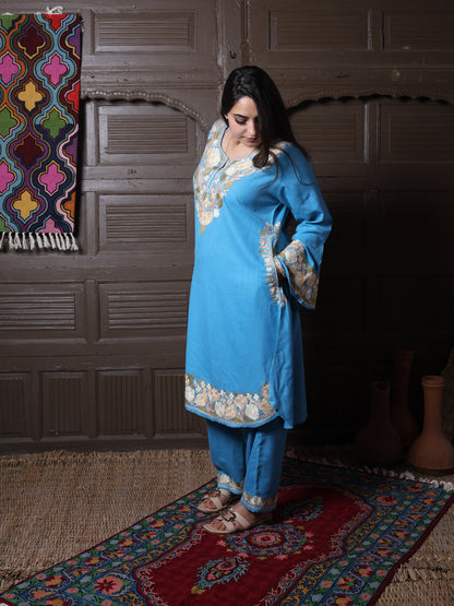 women wear sky blue coord set summer