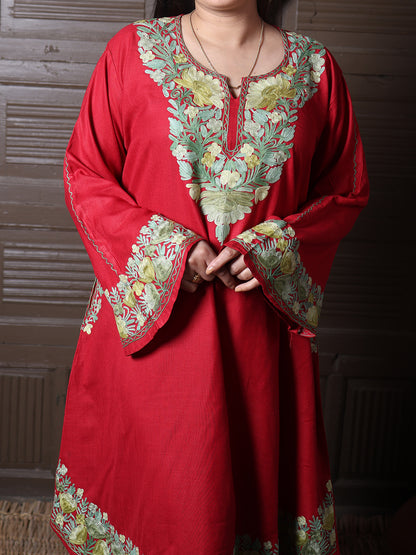 women wear cherry red coord set summer