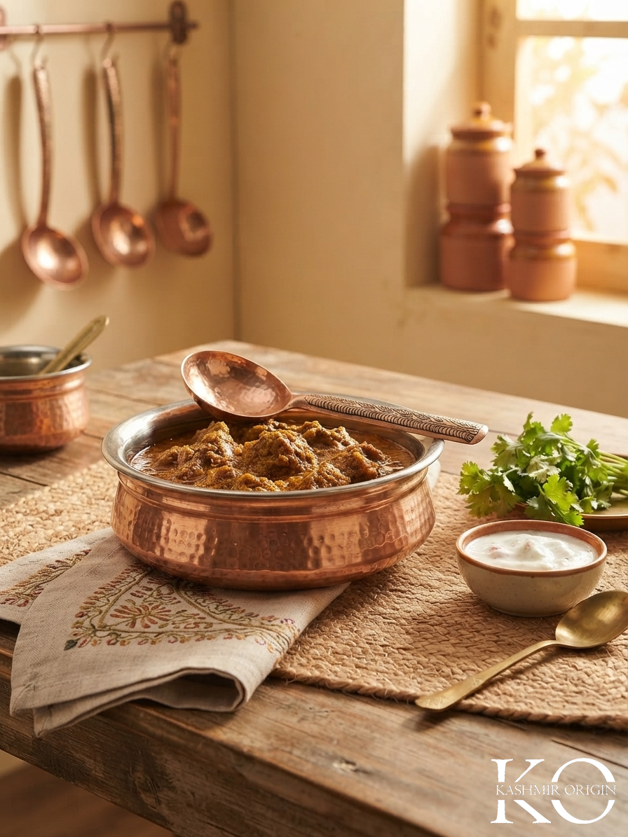 Kashmiri Copper Serving Spoon | Hand Engraved Handmade Copper Spoon