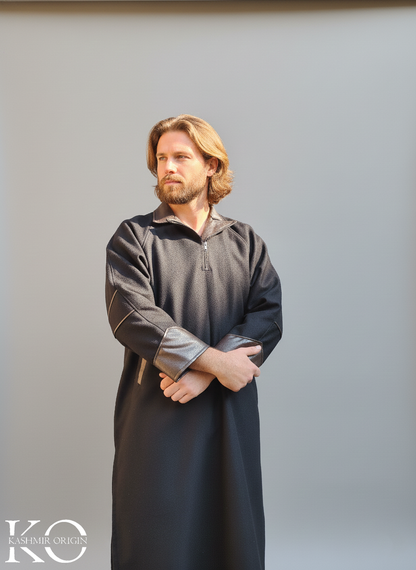 Black Kashmiri Pheran | Men's Phiran | Woolen Pherans