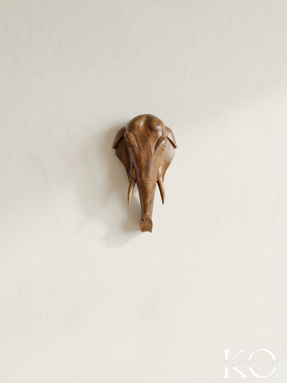 Handcrafted Kashmiri Walnut Wood Elephant Head Shape Home decor