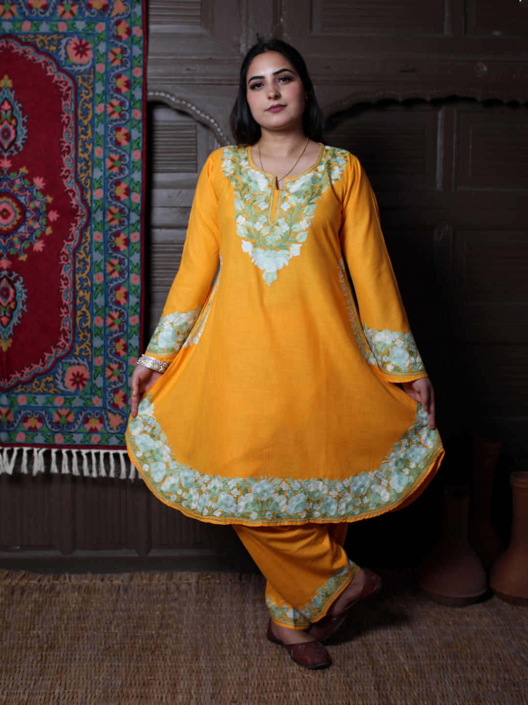 women wear mustard yellow coord set summer
