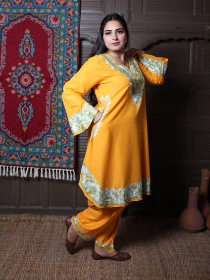 women wear mustard yellow coord set summer