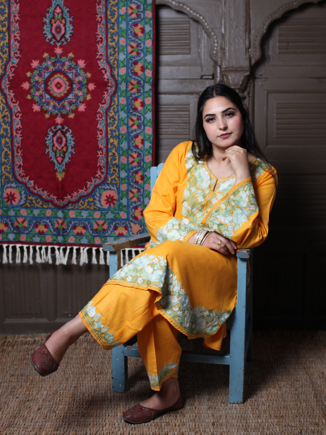 women wear mustard yellow coord set summer
