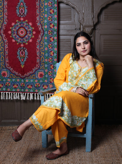 women wear mustard yellow coord set summer