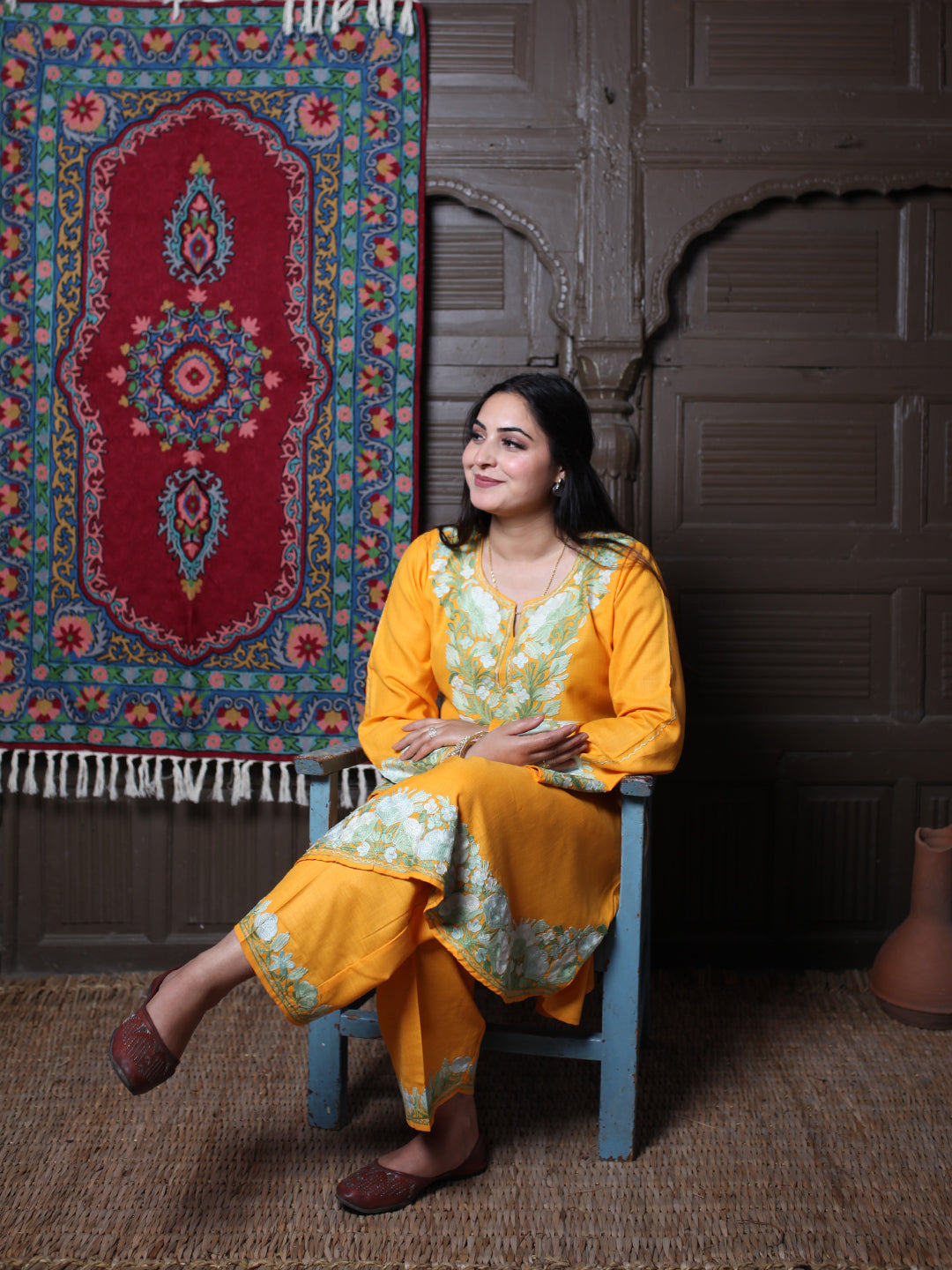 women wear mustard yellow coord set summer