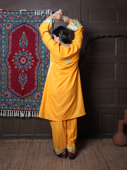 women wear mustard yellow coord set summer