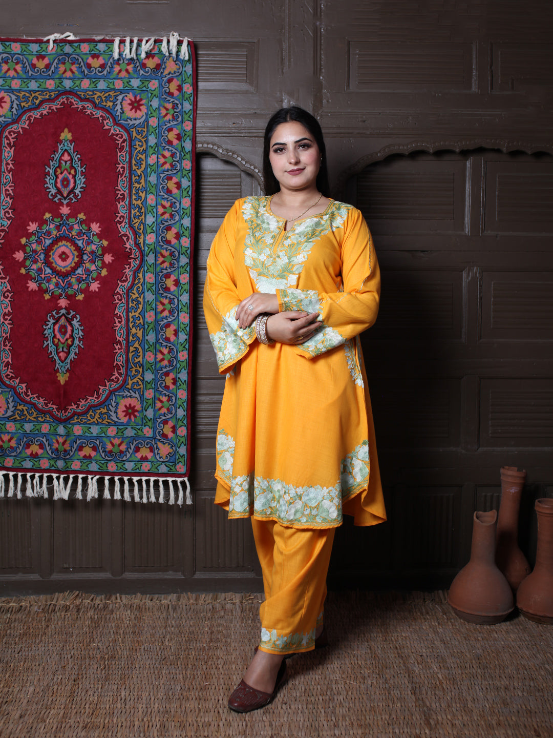 women wear mustard yellow coord set summer