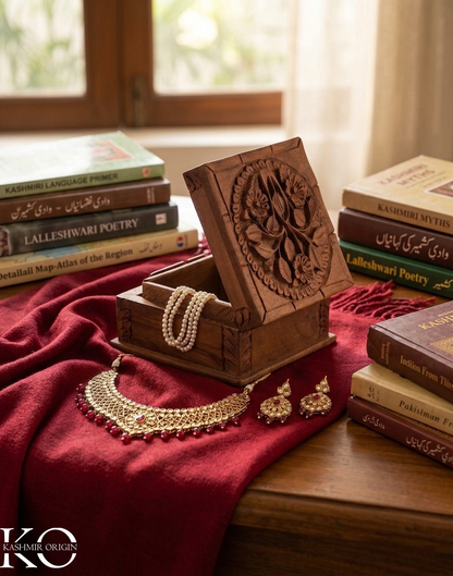 Handcrafted Walnut Wood Storage Box with Hinged Lid | Jewellery Box